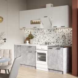 Кухня Розалия 1,8м ЛДСП белый / цемент столешница 1,2м антарес