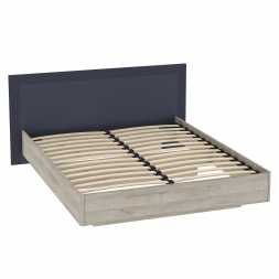 Лежер кровать КР-310-16-12 (120х200см) дуб серый / холст сапфировый