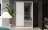 Шкаф-купе Мадрид 1500х2200х600мм белый / бетон пайн светлый с зеркалом