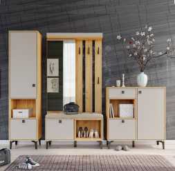 Прихожая Милан комод 984х1094х366мм лдсп Дуб Крафт Золотой / Кашемир