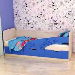 Кровать 1600 Дельфин Дуб белфорт / Синий