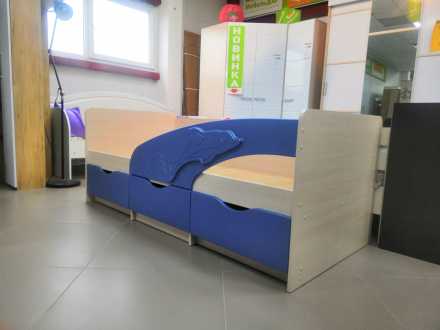 Кровать 1600 Дельфин Дуб белфорт / Синий