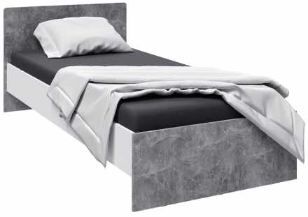 Кровать для спальни Лючия 900 мм белый/ателье светлое