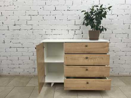Комод Легенда New (1200х450х900) цвет: белый / дуб бунратти