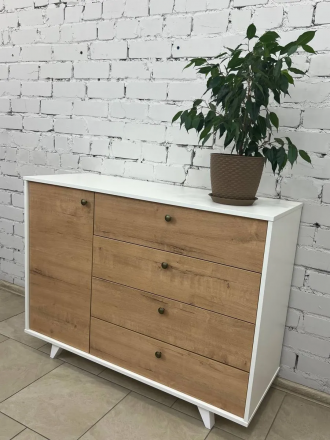 Комод Легенда New (1200х450х900) цвет: белый / дуб бунратти