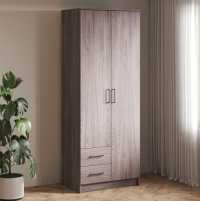 Шкаф Людмила 2-х дверный с 2-я ящиками ясень анкор темный