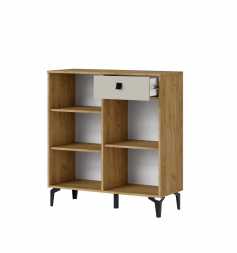 Прихожая Милан 2468х2100х366мм с комодом и пеналом Дуб Крафт Золотой / Кашемир