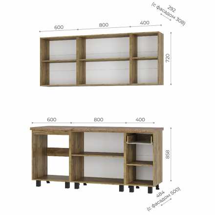 Кухня Тина 1,8м дуб крафт / белый