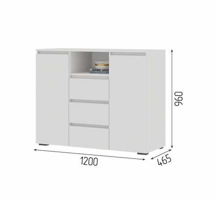Комод Хелен КМ 01 СТМ 1202х958х460мм (белый/белый)