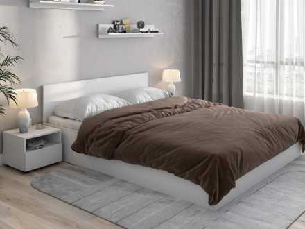 Кровать двойная универсальная Токио 1,6х2,0м белый текстурный каркас