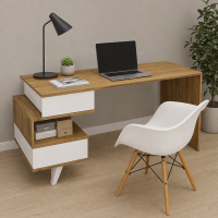 Компьютерный стол Остин  дуб бунратти / белый