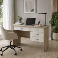 Сити стол письменный 1,2м дуб крафт белый / дуб крафт серый