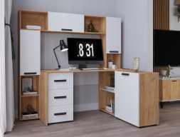 Квартет-13 Стол письменный 1450 дуб крафт золотой / белый