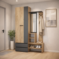 Прихожая Твист ПР-04 (1,2м) дуб крафт / графит