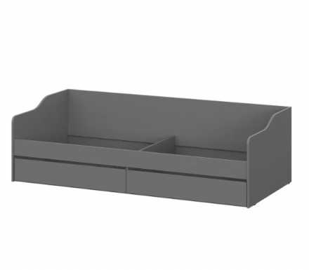 Кровать КР 2 (90х200см) графит серый каркас