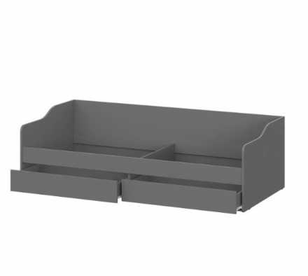 Кровать КР 2 (90х200см) графит серый каркас