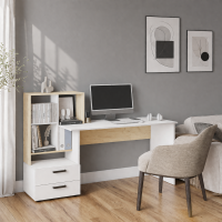 Компьютерный стол СКМ-5  дуб сонома/белый