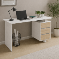 Компьютерный стол Рио 1,3м лдсп белый / дуб сонома