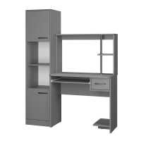 Стол компьютерный Дебют 1280х1675х402мм с пеналом лдсп графит