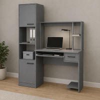 Стол компьютерный Дебют 1,3м с пеналом лдсп графит