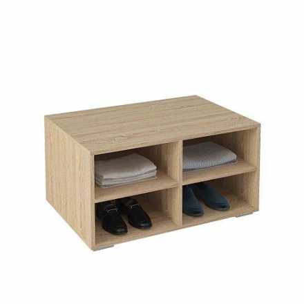 Тумба Норд ТО-800 с мягким сиденьем (дуб сонома/эко кожа/белый), Бежевый