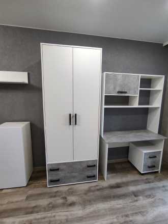 Шкаф 2-х ств для спальни Лючия 850х2200х453мм белый/ателье светлое