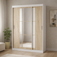 Шкаф-купе Денвер ШКК-03 белый / сонома / лакобель белый