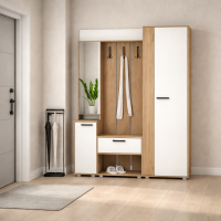 Прихожая Прайм-2 1,5м лдсп дуб крафт золотой / белый текстурный