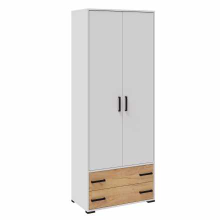 Шкаф 2-х ств для спальни Лючия 850х2200х453мм белый/дуб крафт золотой