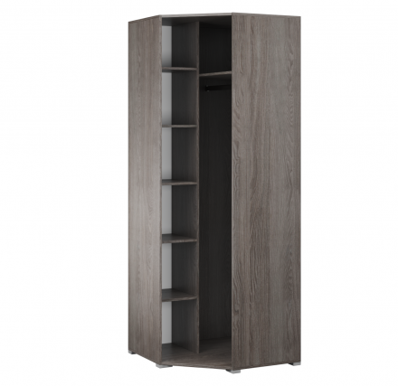 Шкаф угловой Теана 820x2200x820 ясень анкор темный / зеркало