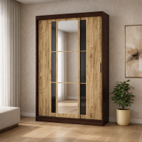 Шкаф-купе Денвер ШКК-03 венге / крафт / лакобель черный