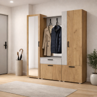 Прихожая Прайм-1 (1,65м) лдсп дуб крафт золотой / бетонный камень