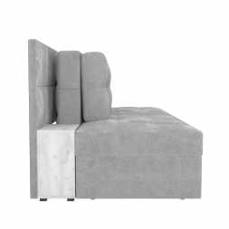 Диван-кровать с тумбами Даллас-М велюр джоя 022 сильвер / ЛДСП бетон пайн белый новая упаковка