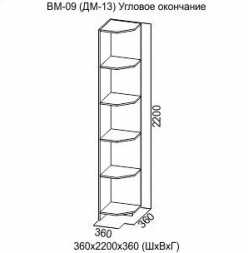 Угловое окончание ВМ-09 Вега сосна карелия