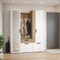 Прихожая Прайм-1 1,65м дуб крафт золотой / белый текстурный