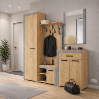 Прихожая Галант 2,1м дуб крафт золотой / ателье светлое