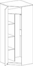 Фрегат Шкаф угловой 790х1975х790мм Дуб вотан / Фотопечать