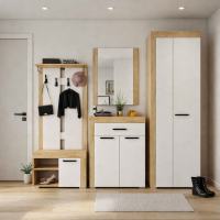 Прихожая Галант 2,1 дуб крафт золотой / белый текстурный