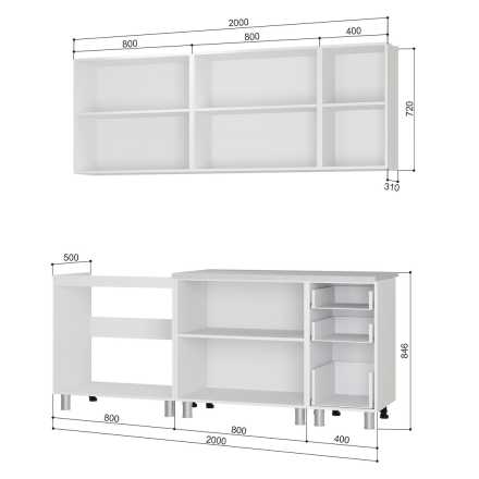 Кухня 3D Техно 2,0м матовый тауп F02 / глянец белый