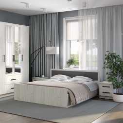 Фиеста кровать 1,4м LIGHT дуб крафт белый / графит каркас