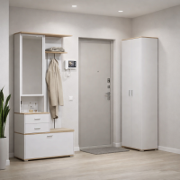 Прихожая Антре модульная 1,6м белый дуб вотан