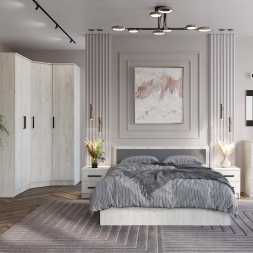 Фиеста кровать 1,6м LIGHT каркас дуб крафт белый / графит