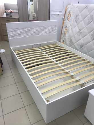 Кровать с подъемным механизмом Амели 160x200 см мдф белый глянец