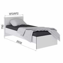 Спальня Тэбби Кровать 0,9 белый/графит серый