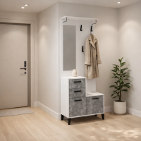 Витра центральная секция  0,8м белый/ателье светлое