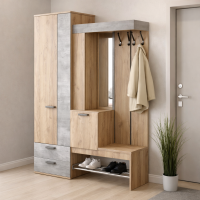 Прихожая Трамп 1,5м крафт / метрополитан грей