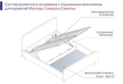 Ортопедическое основание с подъемным механизмом + щит ЛДСП 1580