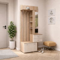 Вояж-8 прихожая 1,0м лдсп ясень шимо темный / ясень шимо светлый