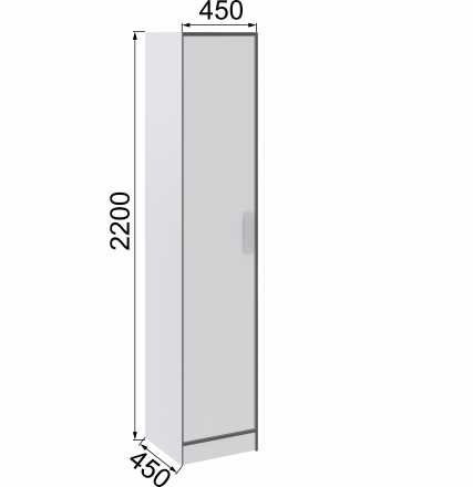 Спальня Тэбби Пенал 450х2200х450мм белый/графит серый