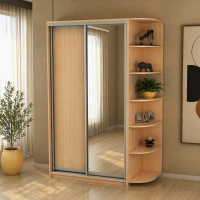 Шкаф-купе Версаль дуб молочный с угловой полкой